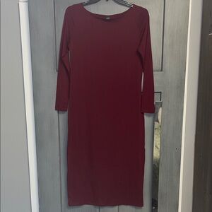 Wild Fable Burgundy Long Sleeve Dress